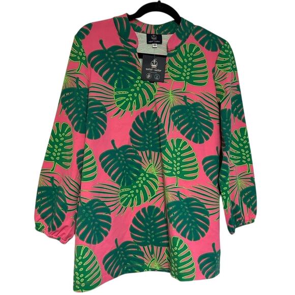 sailor-sailor Tops - NWT Sailor-Sailor Tunic Palm Print SPF 50 3/4 sleeve Blouse Tropical Medium
